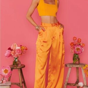 Show Me Your MuMu Cameo cargo satin pants